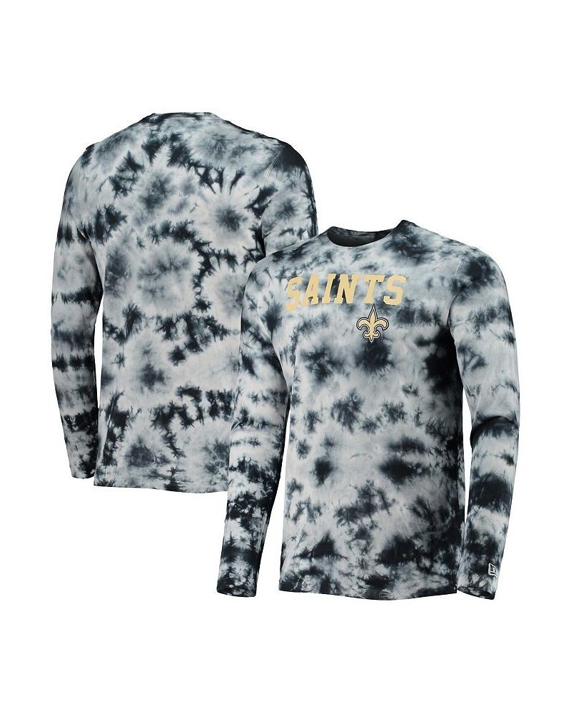 Men's Black New Orleans Saints Tie-Dye Long Sleeve T-shirt $22.09 T-Shirts