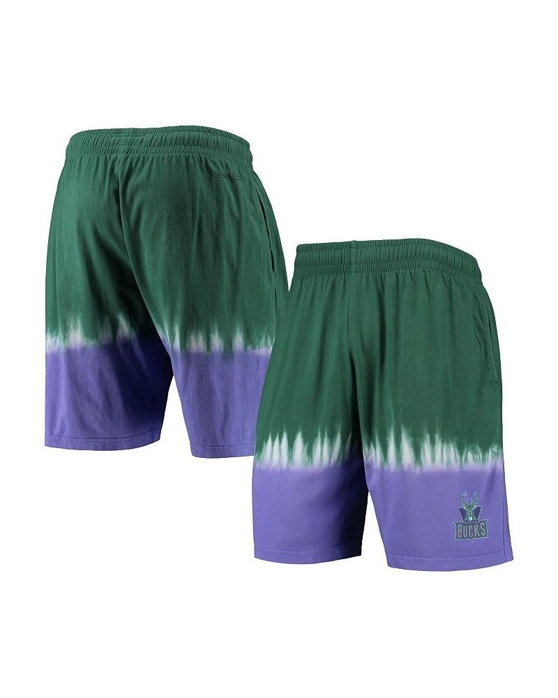 Men's Green and Purple Milwaukee Bucks Hardwood Classic Authentic Shorts $38.00 Shorts