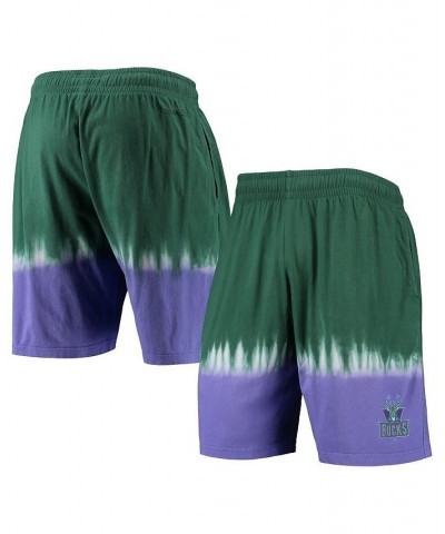 Men's Green and Purple Milwaukee Bucks Hardwood Classic Authentic Shorts $38.00 Shorts