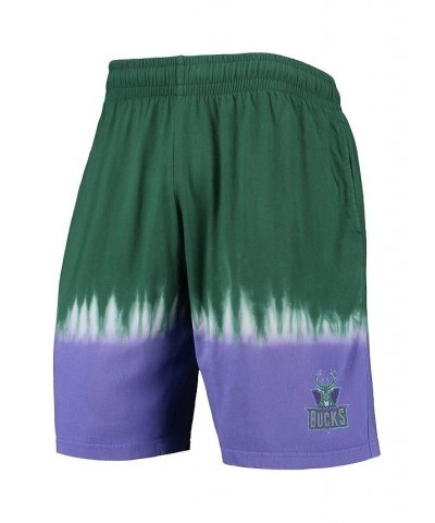 Men's Green and Purple Milwaukee Bucks Hardwood Classic Authentic Shorts $38.00 Shorts