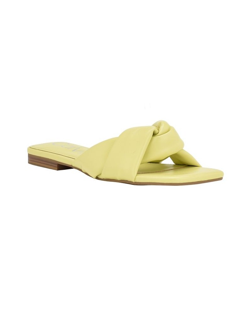 Women's Marita Casual Slip-on Flat Sandals Green $38.27 Shoes