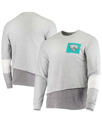 Men's Gray Jacksonville Jaguars Angle Long Sleeve T-shirt $28.60 T-Shirts