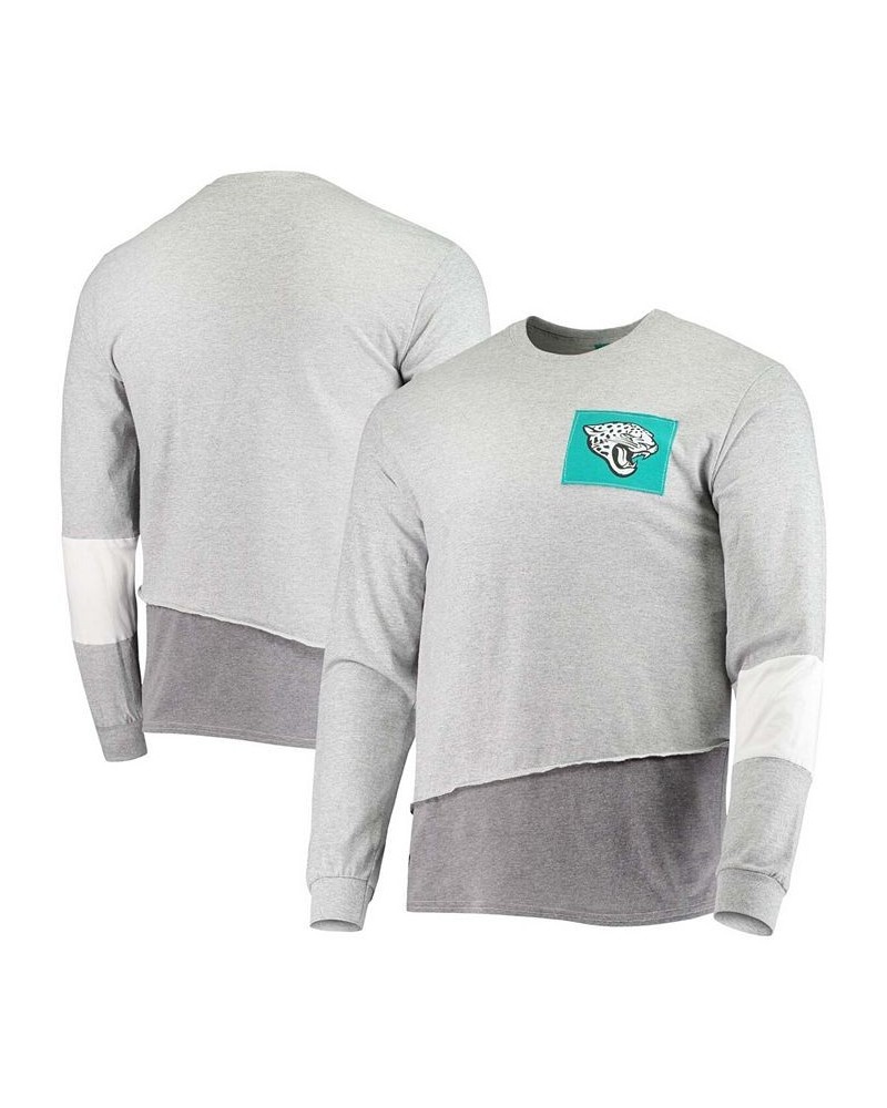 Men's Gray Jacksonville Jaguars Angle Long Sleeve T-shirt $28.60 T-Shirts