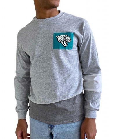 Men's Gray Jacksonville Jaguars Angle Long Sleeve T-shirt $28.60 T-Shirts