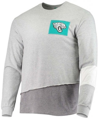 Men's Gray Jacksonville Jaguars Angle Long Sleeve T-shirt $28.60 T-Shirts