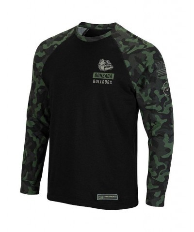 Men's Black Gonzaga Bulldogs OHT Military-Inspired Appreciation Camo Raglan Long Sleeve T-shirt $29.99 T-Shirts