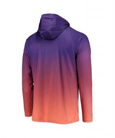 Men's PFG Purple Clemson Tigers Terminal Tackle Omni-Shade UPF 50 Long Sleeve Hooded Top $35.00 T-Shirts