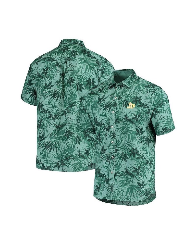 Men's Green Oakland Athletics Sport Reign Forest Fronds Button-Up Shirt $49.72 Shirts