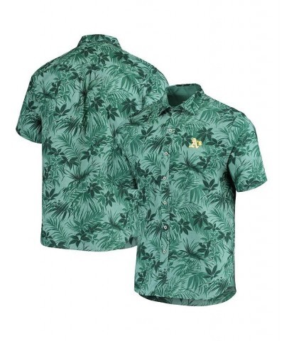 Men's Green Oakland Athletics Sport Reign Forest Fronds Button-Up Shirt $49.72 Shirts