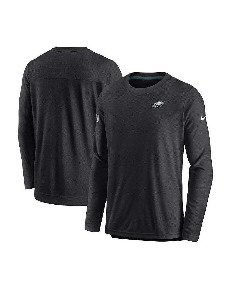 Men's Black Philadelphia Eagles Sideline Lockup Performance Long Sleeve T-shirt $34.00 T-Shirts