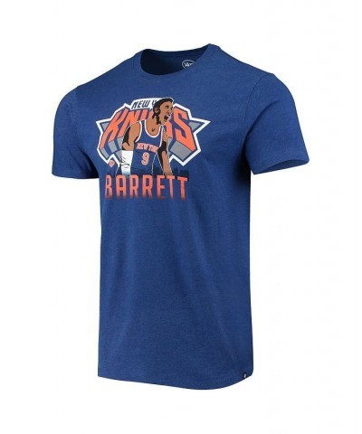 Men's Rj Barrett Heathered Blue New York Knicks Player Graphic T-shirt $17.67 T-Shirts