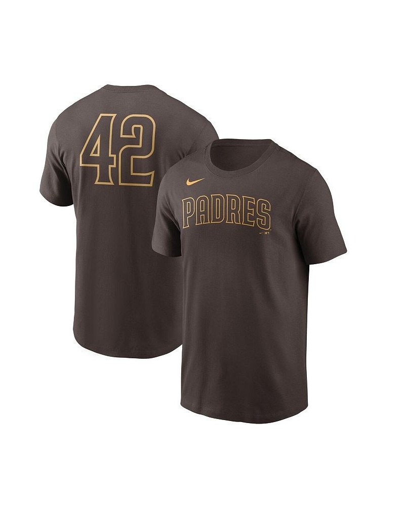 Men's Brown San Diego Padres Jackie Robinson Day Team 42 T-shirt $21.19 T-Shirts