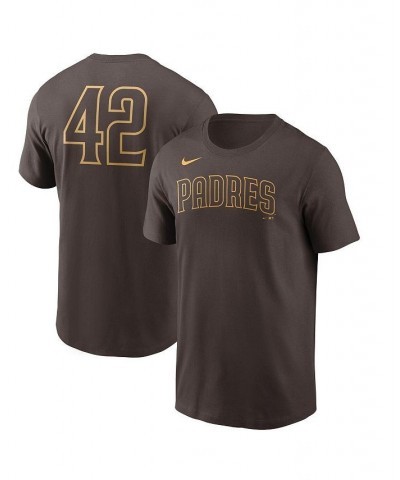 Men's Brown San Diego Padres Jackie Robinson Day Team 42 T-shirt $21.19 T-Shirts