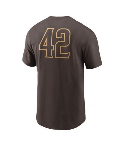 Men's Brown San Diego Padres Jackie Robinson Day Team 42 T-shirt $21.19 T-Shirts