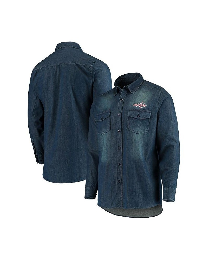 Men's Denim Washington Capitals Outlook Long Sleeve Button-Up Shirt $37.79 Shirts