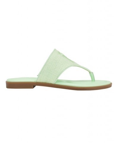 Women's Monta Flat Thong Sandals Green $41.25 Shoes