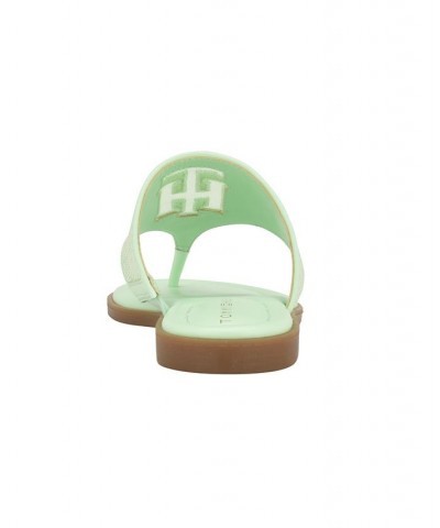 Women's Monta Flat Thong Sandals Green $41.25 Shoes