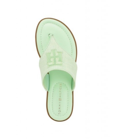 Women's Monta Flat Thong Sandals Green $41.25 Shoes