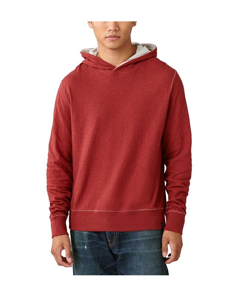 Men's Duo Fold Long Sleeves Hooded Sweatshirt Red $27.57 Sweatshirt