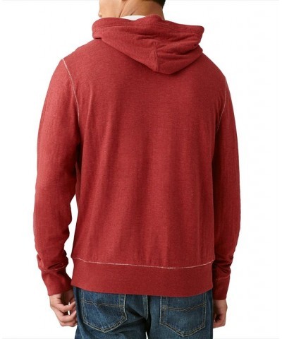 Men's Duo Fold Long Sleeves Hooded Sweatshirt Red $27.57 Sweatshirt