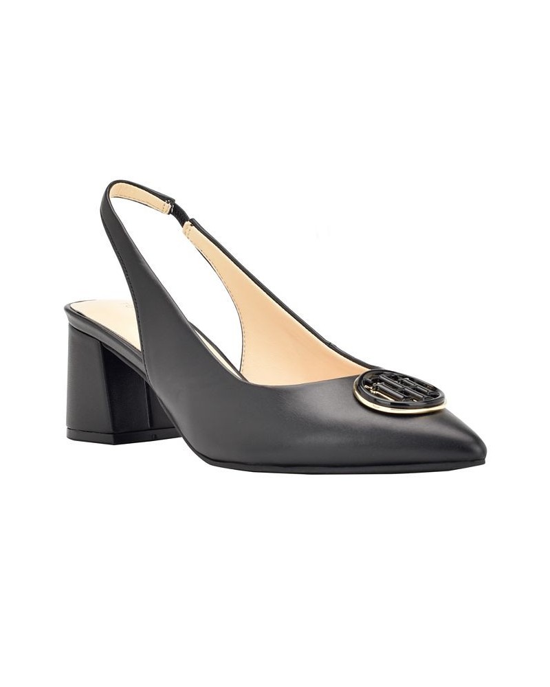 Women's Nileo Block Heeled Sling Back Pumps PD04 $40.94 Shoes