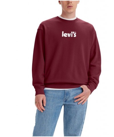 Men's Relaxed Fit Graphic Logo Crewneck Sweatshirt Red $28.04 Sweatshirt