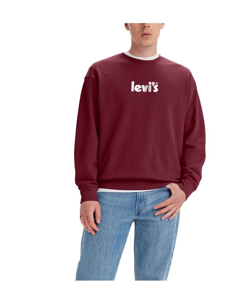 Men's Relaxed Fit Graphic Logo Crewneck Sweatshirt Red $28.04 Sweatshirt