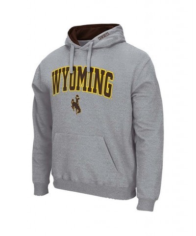 Men's Heathered Gray Wyoming Cowboys Arch and Logo Pullover Hoodie $23.64 Sweatshirt