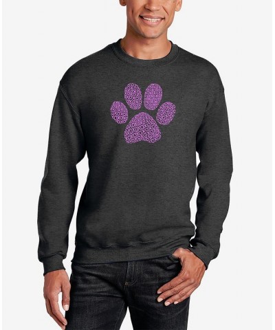 Men's XOXO Dog Paw Word Art Crew Neck Sweatshirt Gray $28.49 Sweatshirt