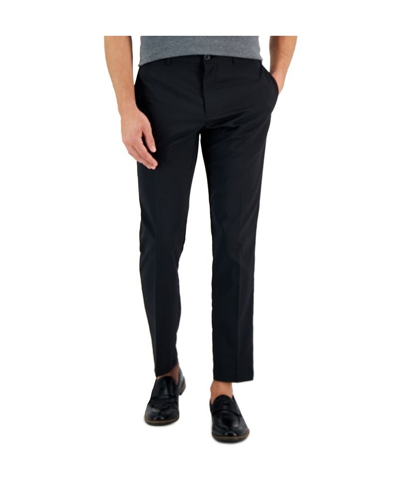 Men's Slim-Fit Solid Tech Pants Black $19.24 Pants