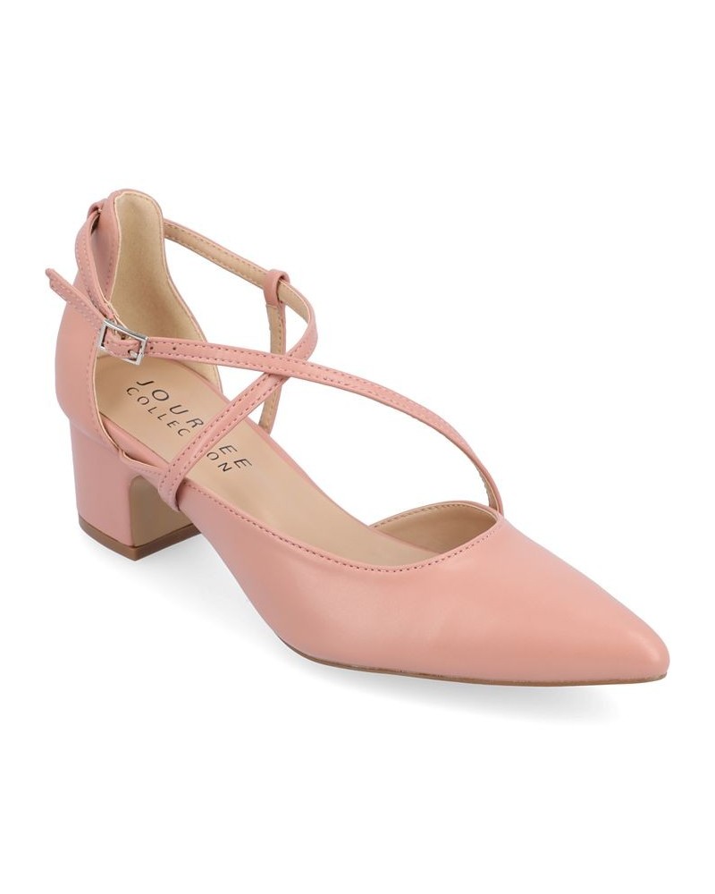 Women's Galvinn Crisscross Heel Pink $40.85 Shoes