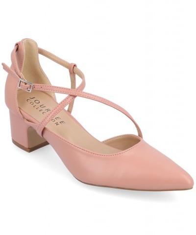 Women's Galvinn Crisscross Heel Pink $40.85 Shoes