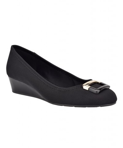 Women's Tad Wedge Pumps Black $46.28 Shoes