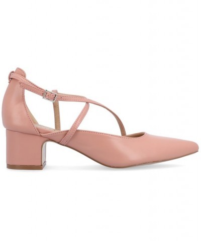 Women's Galvinn Crisscross Heel Pink $40.85 Shoes