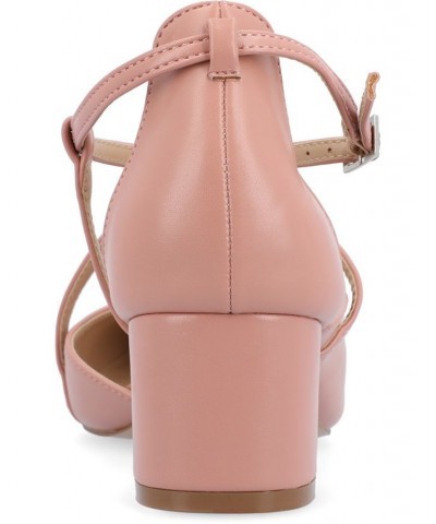 Women's Galvinn Crisscross Heel Pink $40.85 Shoes