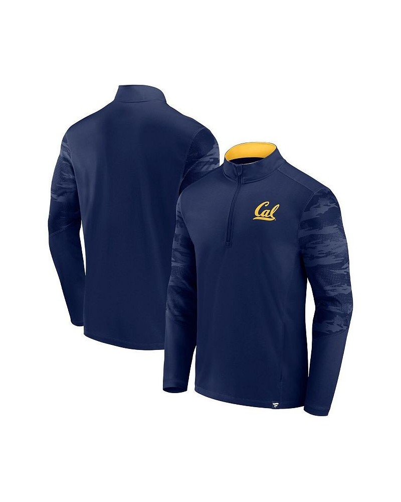 Men's Branded Navy Cal Bears Ringer Quarter-Zip Top $32.50 Sweatshirt