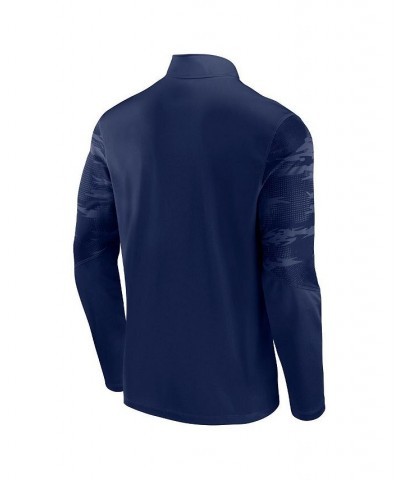 Men's Branded Navy Cal Bears Ringer Quarter-Zip Top $32.50 Sweatshirt