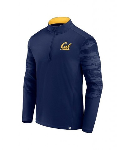 Men's Branded Navy Cal Bears Ringer Quarter-Zip Top $32.50 Sweatshirt