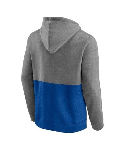 Men's Branded Heathered Gray, Blue St. Louis Blues Block Party Classic Arch Signature Pullover Hoodie $34.40 Sweatshirt