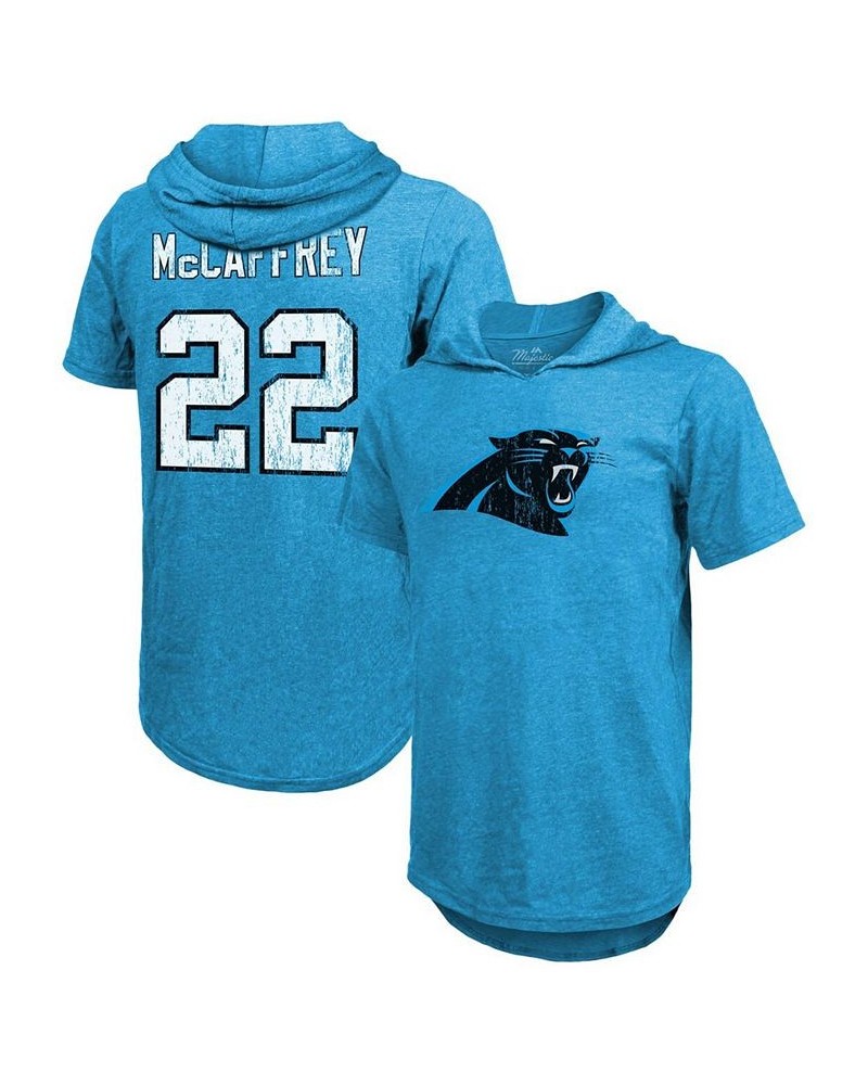 Men's Christian Mccaffrey Light Blue Carolina Panthers Player Name Number Tri-Blend Hoodie T-shirt $24.99 T-Shirts