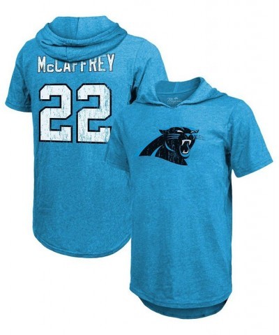 Men's Christian Mccaffrey Light Blue Carolina Panthers Player Name Number Tri-Blend Hoodie T-shirt $24.99 T-Shirts