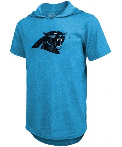 Men's Christian Mccaffrey Light Blue Carolina Panthers Player Name Number Tri-Blend Hoodie T-shirt $24.99 T-Shirts