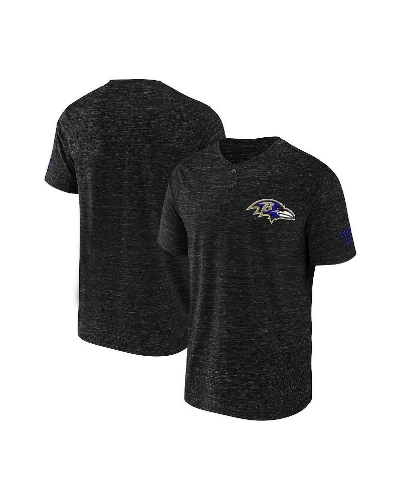 Men's NFL x Darius Rucker Collection by Black Baltimore Ravens Slub Henley T-shirt $19.20 T-Shirts