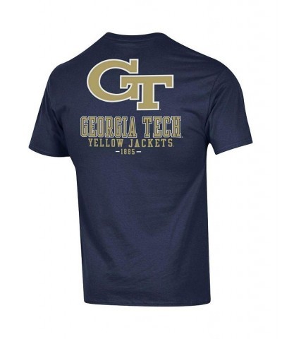 Men's Navy Georgia Tech Yellow Jackets Stack 2-Hit T-shirt $20.25 T-Shirts