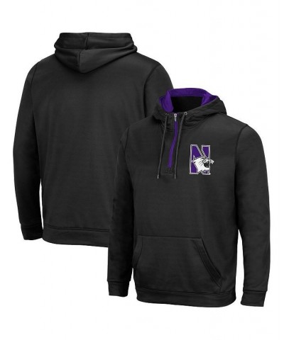 Men's Black Northwestern Wildcats Harbor Quarter-Zip Hoodie $30.59 Sweatshirt