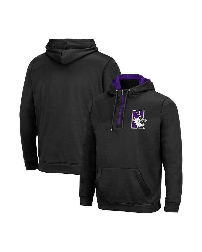 Men's Black Northwestern Wildcats Harbor Quarter-Zip Hoodie $30.59 Sweatshirt