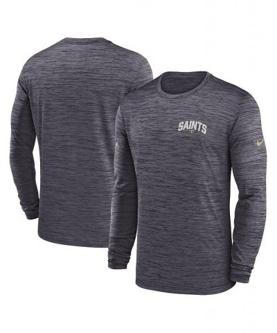 Men's Charcoal New Orleans Saints Velocity Athletic Stack Performance Long Sleeve T-shirt $23.64 T-Shirts