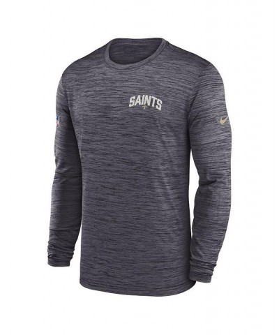 Men's Charcoal New Orleans Saints Velocity Athletic Stack Performance Long Sleeve T-shirt $23.64 T-Shirts