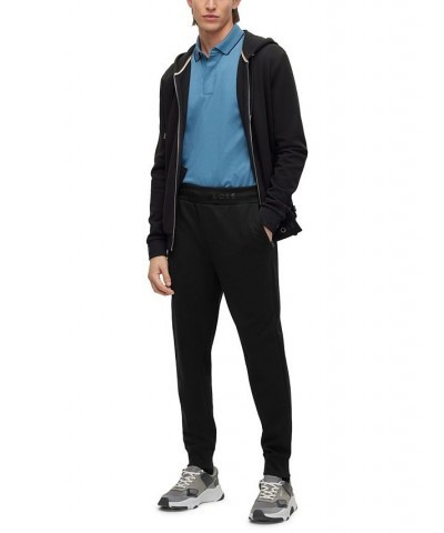 BOSS Men's Cotton-Blend Logo Waistband Tracksuit Bottoms Black $72.80 Pants