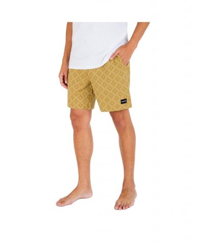 Men's Jacquard Volley 18" Hybrid Shorts Yellow $27.95 Shorts